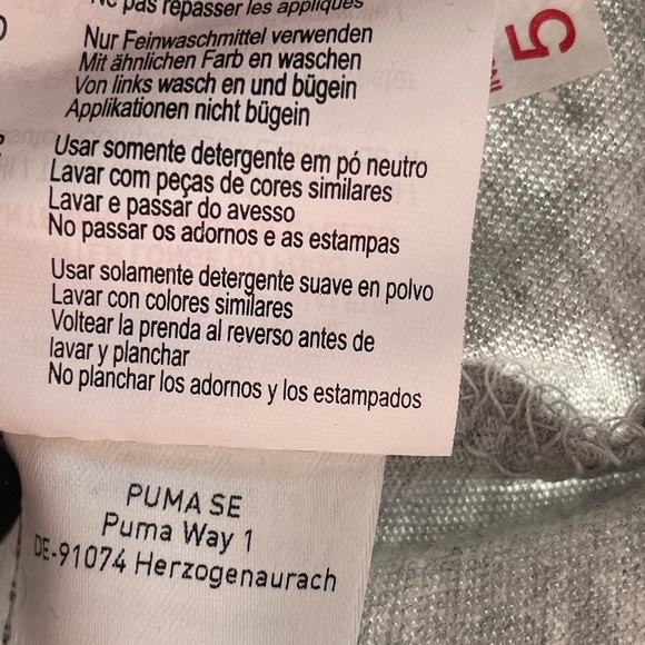 Puma szS Ladies Grey T-Shirt with Silver & Pink Logo on front - Picture 9 of 10